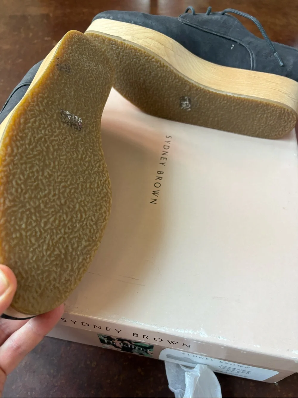 Sydney Brown Platform Derby Vegan Size 39